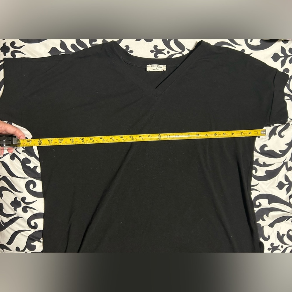 2 piece Zenana Black Pj Oversized L shirt& L short set-size L - Picture 7 of 16